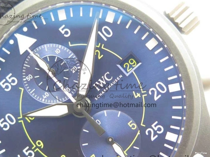 MIROTIME 0304 Reliable Pilot Chrono Blue Angels Black Ceramic ZF Best Edition on Blue Leather Strap A 7088